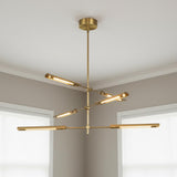 Linden 6 Light LED Chandelier 42", Aged Brass