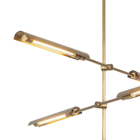 Linden 6 Light LED Chandelier  42", Aged Brass