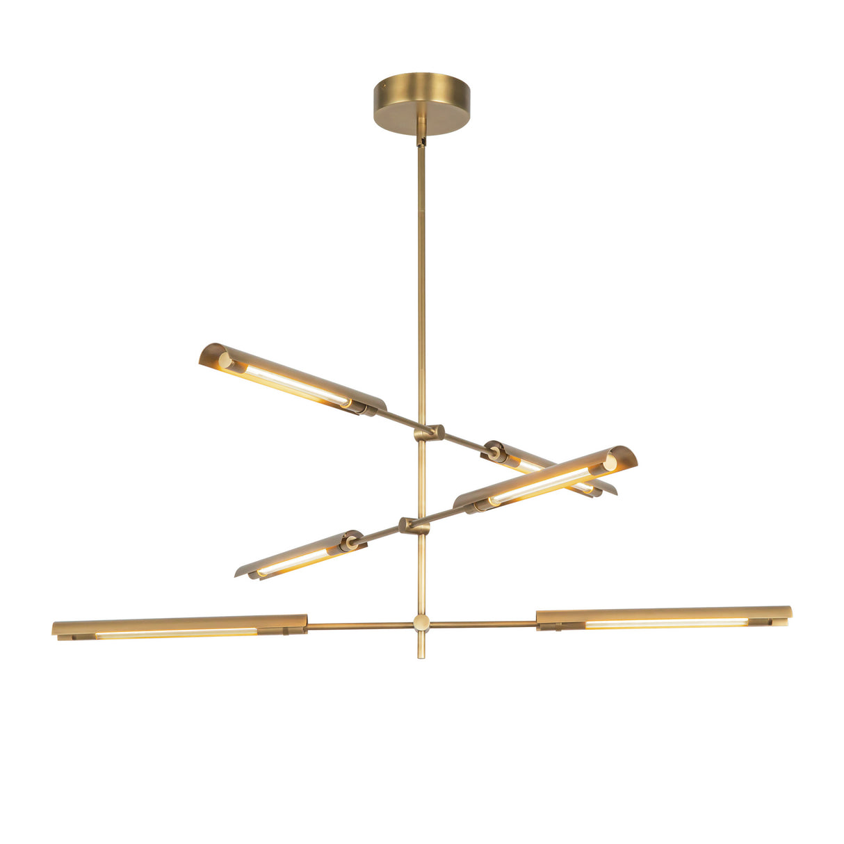 Linden 6 Light LED Chandelier  42", Aged Brass