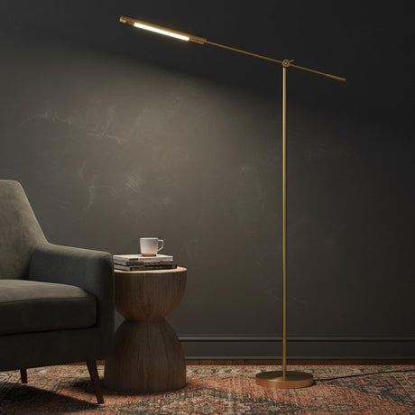 Linden LED Floor Lamp 55", Aged Brass