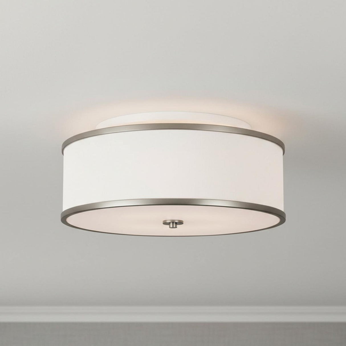 Walker Medium Flush Mount 20", Satin Nickel