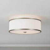 Walker Medium Flush Mount 20", Satin Nickel