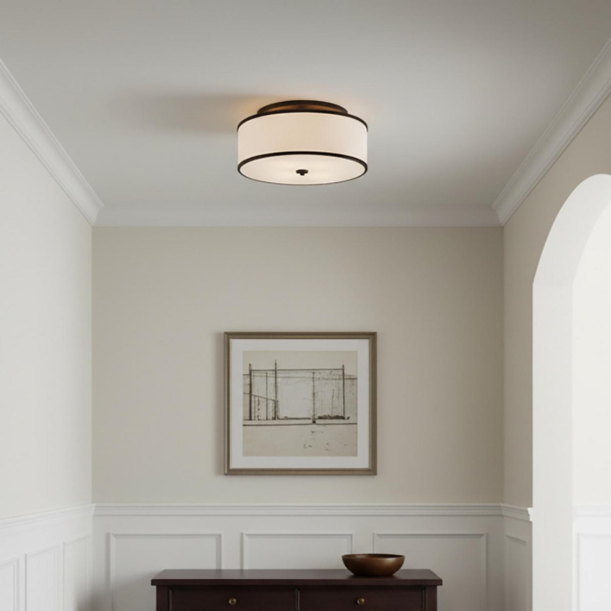 Walker Medium Flush Mount 20", Old Bronze