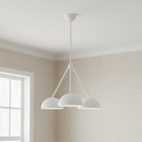 Veda 3 Light Chandelier 26" for Modern home with White textured walls