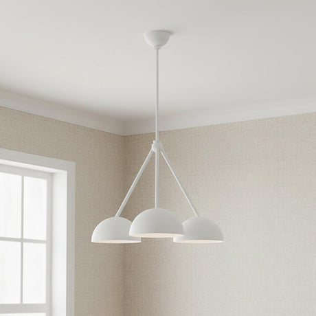 Veda 3 Light Chandelier 26", Textured White