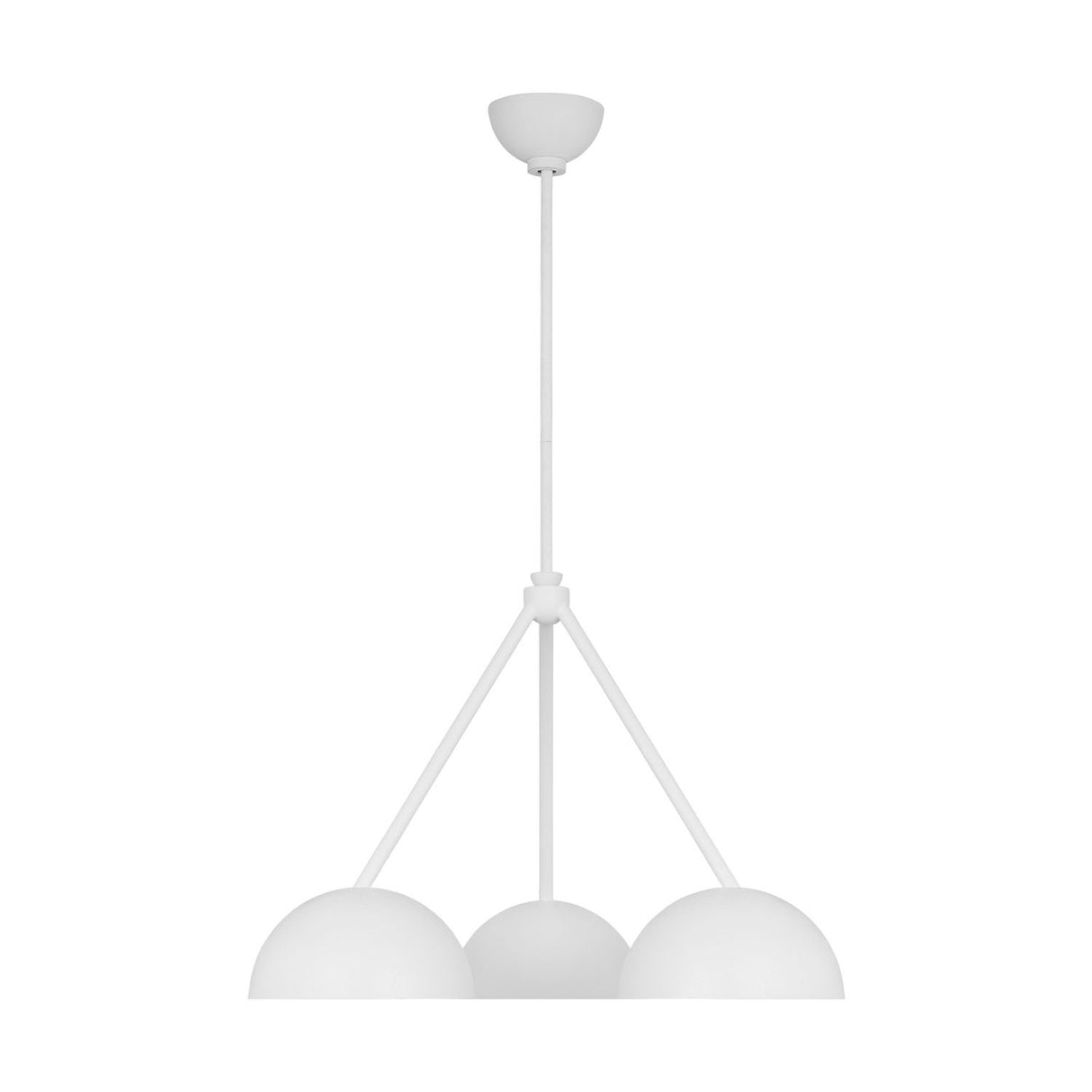 Veda 3 Light Chandelier 26", Textured White