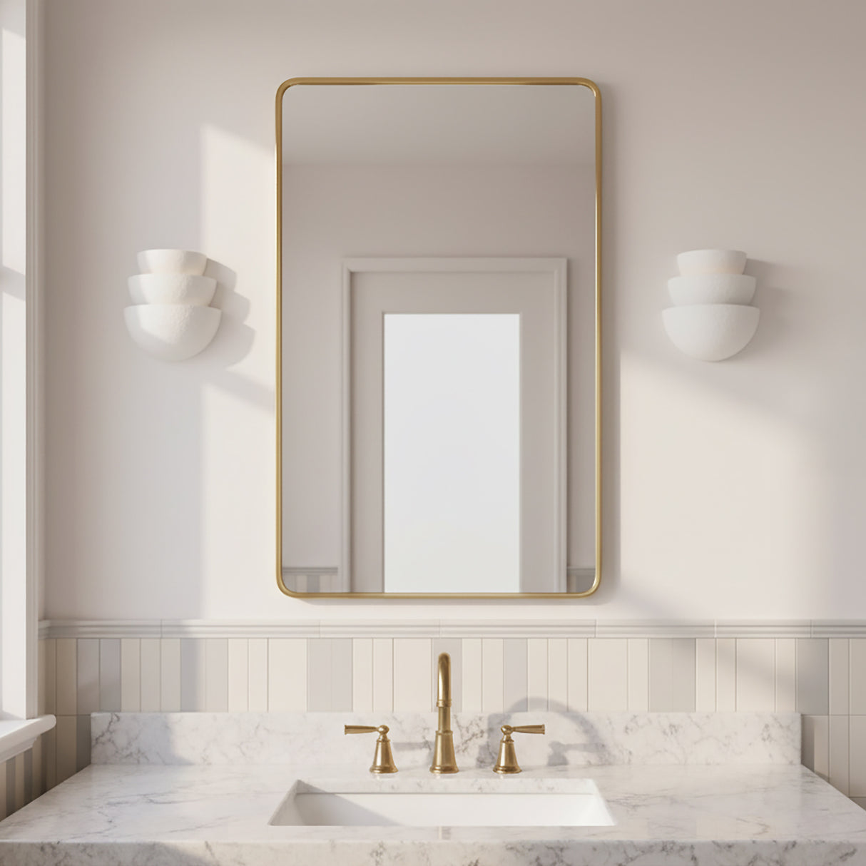 Verity Wall Sconce 8", Textured White for Modern home with White Siding