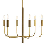 Thayer 6 Light Chandelier 24", Modern Brass