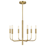 Thayer 6 Light Chandelier 24", Modern Brass