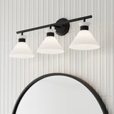 Issa 3 Light Vanity, Matte Black for Modern home with White Tile