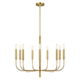 Thayer 9 Light Chandelier 30", Modern Brass