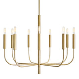 Thayer 9 Light Chandelier 30", Modern Brass