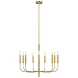 Thayer 9 Light Chandelier 30", Modern Brass