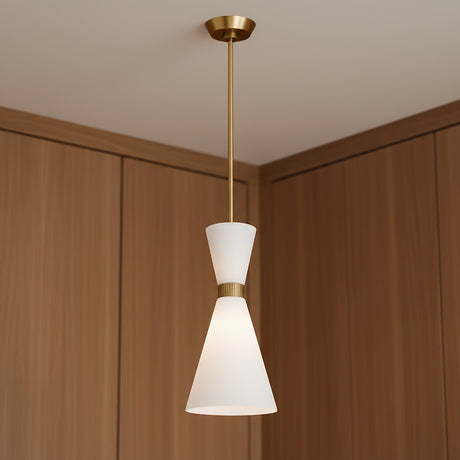 Issa Pendant 8, Satin Brass for Modern home with Warm Wood