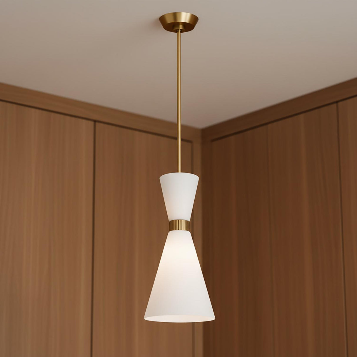 Issa Pendant 8", Satin Brass
