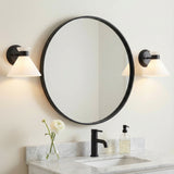 Issa Wall Sconce 7, Matte Black for Modern home with White Marble
