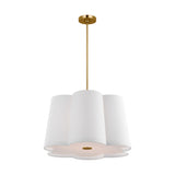 Odelia Large Pendant 28", White and Brass