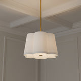 Odelia Medium Pendant 22, White and Brass for Traditional home with White paneling