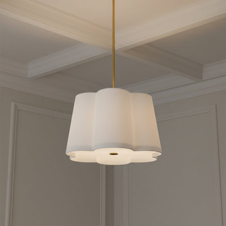 Odelia Medium Pendant 22, White and Brass for Traditional home with White paneling
