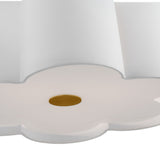 Odelia Medium Pendant 22", White and Brass