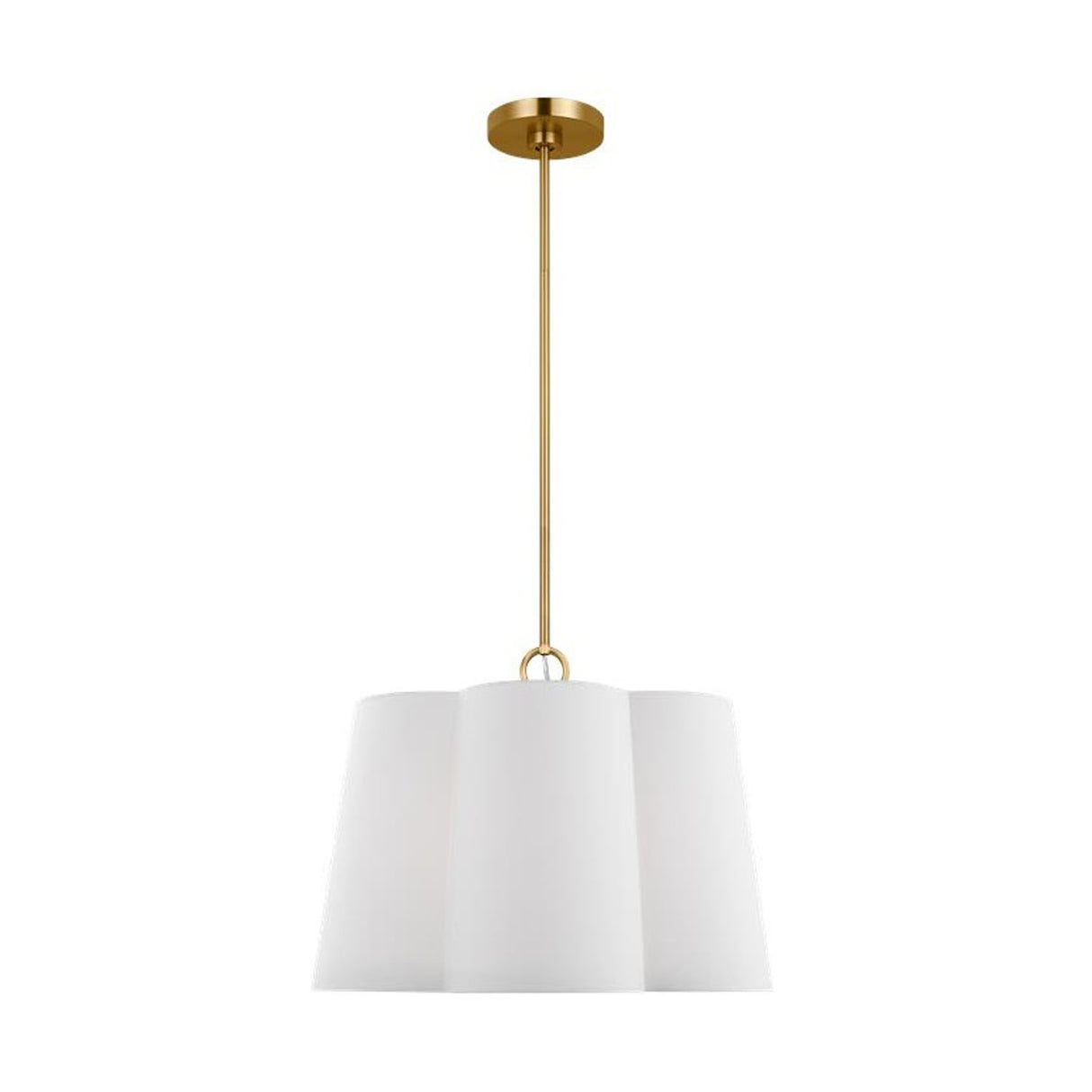 Odelia Medium Pendant 22", White and Brass