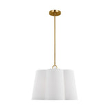 Odelia Medium Pendant 22", White and Brass