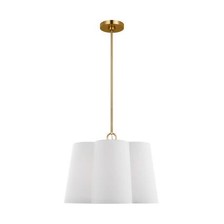 Odelia Medium Pendant 22", White and Brass