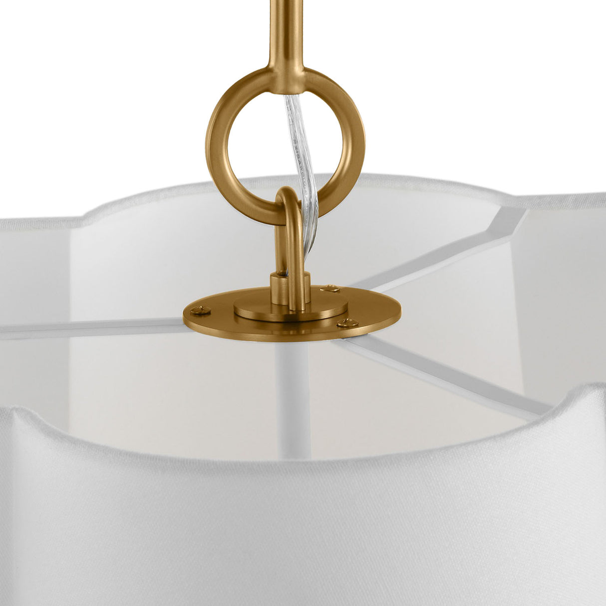 Odelia Medium Pendant 22", White and Brass