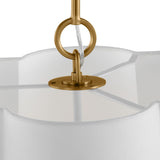 Odelia Medium Pendant 22", White and Brass