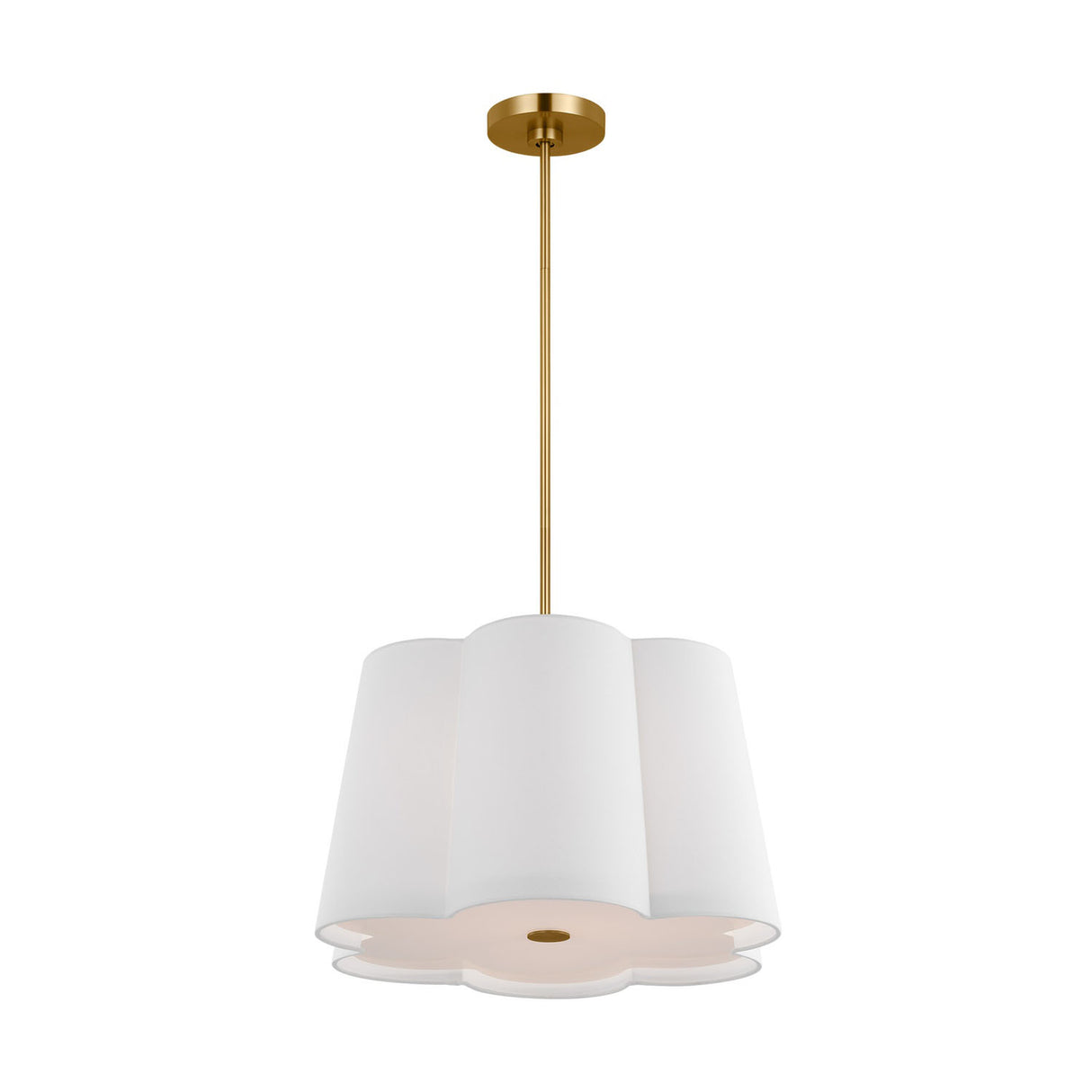 Odelia Medium Pendant 22", White and Brass