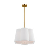 Odelia Medium Pendant 22", White and Brass