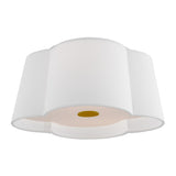 Odelia Flush Mount 14", White and Brass