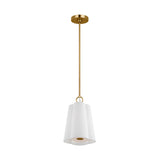 Odelia Small Pendant 9", White and Brass