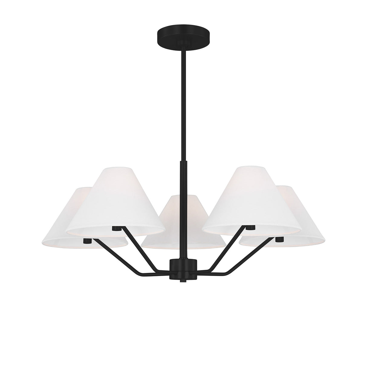 Wallace 5 Light Chandelier 30", Matte Black
