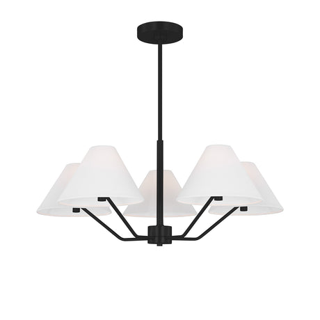 Wallace 5 Light Chandelier 30", Matte Black