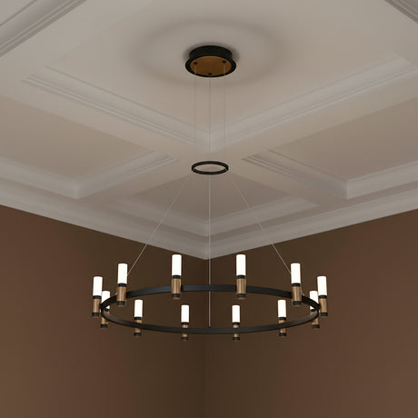 Roscoe 12 Light LED Chandelier 32" for Modern home with Brown Walls