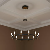 Roscoe 12 Light LED Chandelier 32", Black and Brass