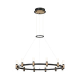 Roscoe 12 Light LED Chandelier 32", Black and Brass