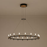 Roscoe 18 Light LED Chandelier 45" for Modern home with Beige Walls