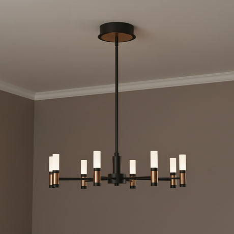 Roscoe 8 Light LED Chandelier 24" for Modern home with Gray Walls