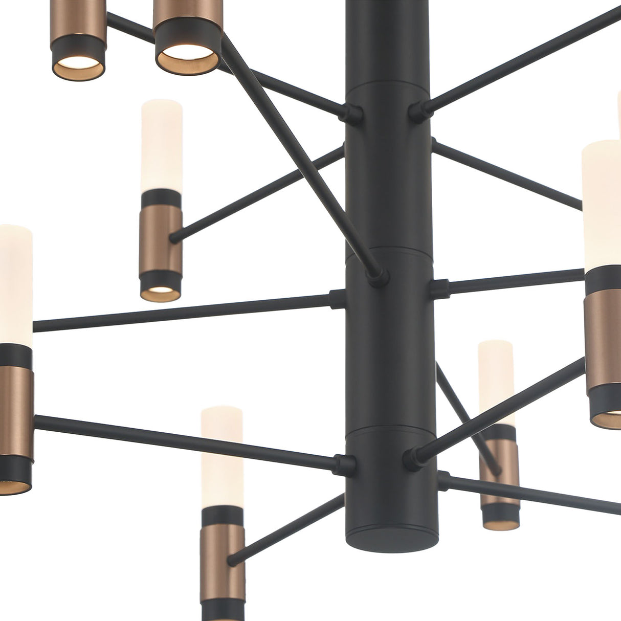 Roscoe 12 Light LED Chandelier 29", Black and Brass