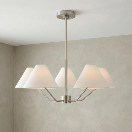 Wallace 5 Light Chandelier 30", Brushed Nickel