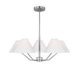 Wallace 5 Light Chandelier 30", Brushed Nickel