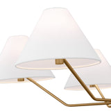 Wallace 6 Light Chandelier 38", Satin Brass