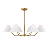 Wallace 6 Light Chandelier 38", Satin Brass