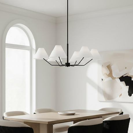 Wallace 6 Light Chandelier 38", Matte Black