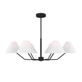 Wallace 6 Light Chandelier 38", Matte Black