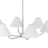 Wallace 6 Light Chandelier 38", Brushed Nickel