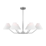 Wallace 6 Light Chandelier 38", Brushed Nickel