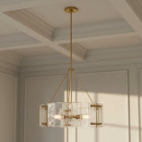 Winslow Chandelier 24", Modern Brass for Transitional home with White Wood